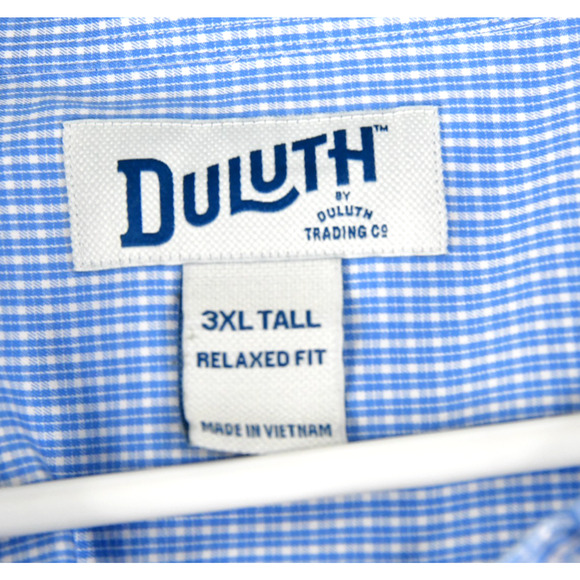 Duluth Shirt Mens 3XLT Blue Check Button Down Long Sleeve - Picture 2 of 8